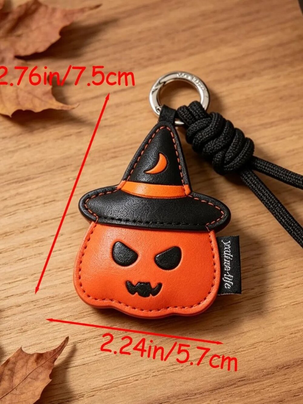 Jack-o-Lantern Faux Leather Bag Charm